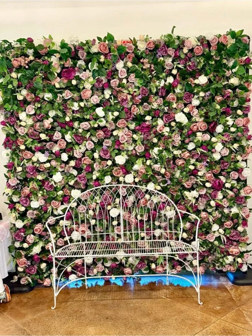 Decorative Rose Flower Wall Panel Backdrop - Pink & White